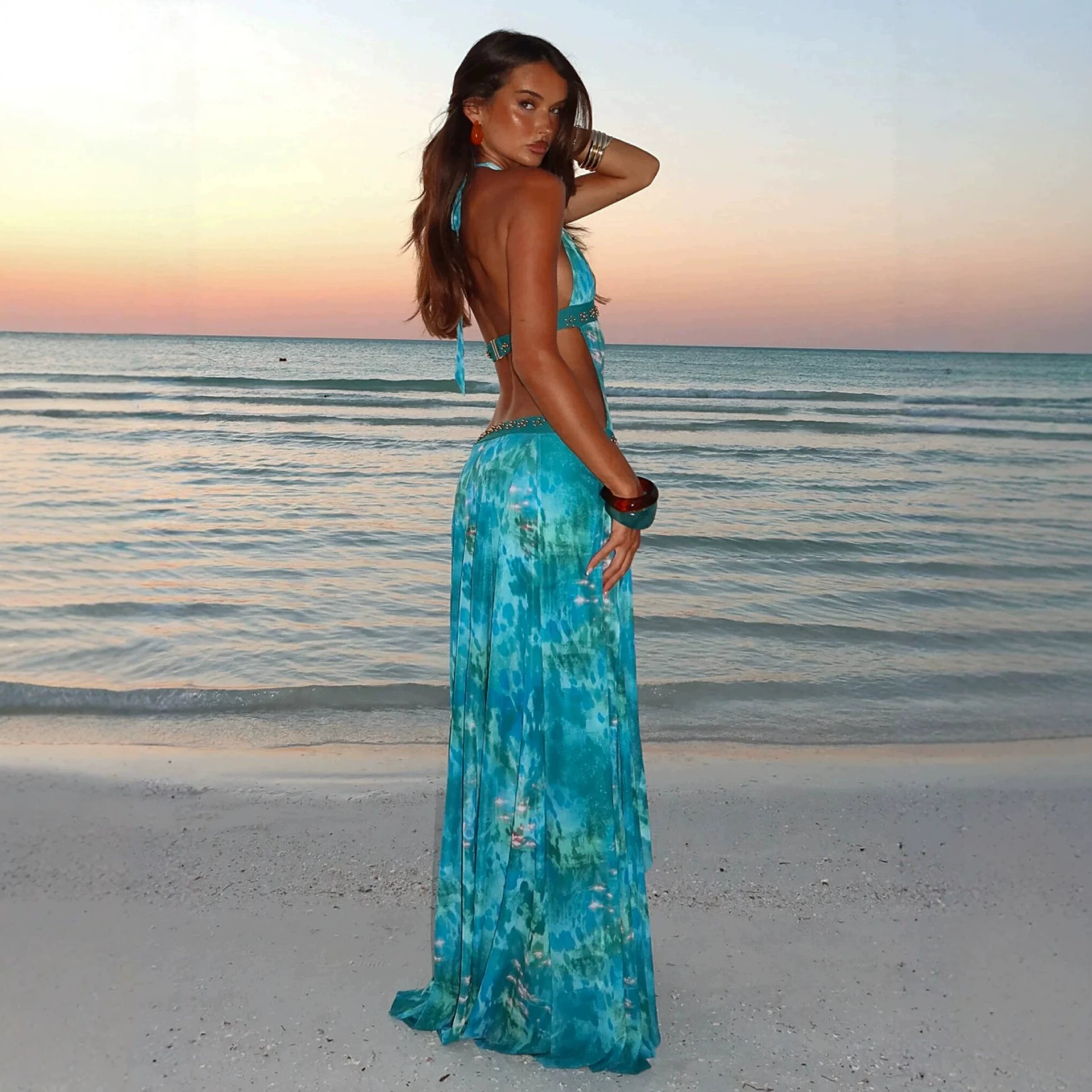 Beaded Backless Bodycon Dress, picture 4 of 8