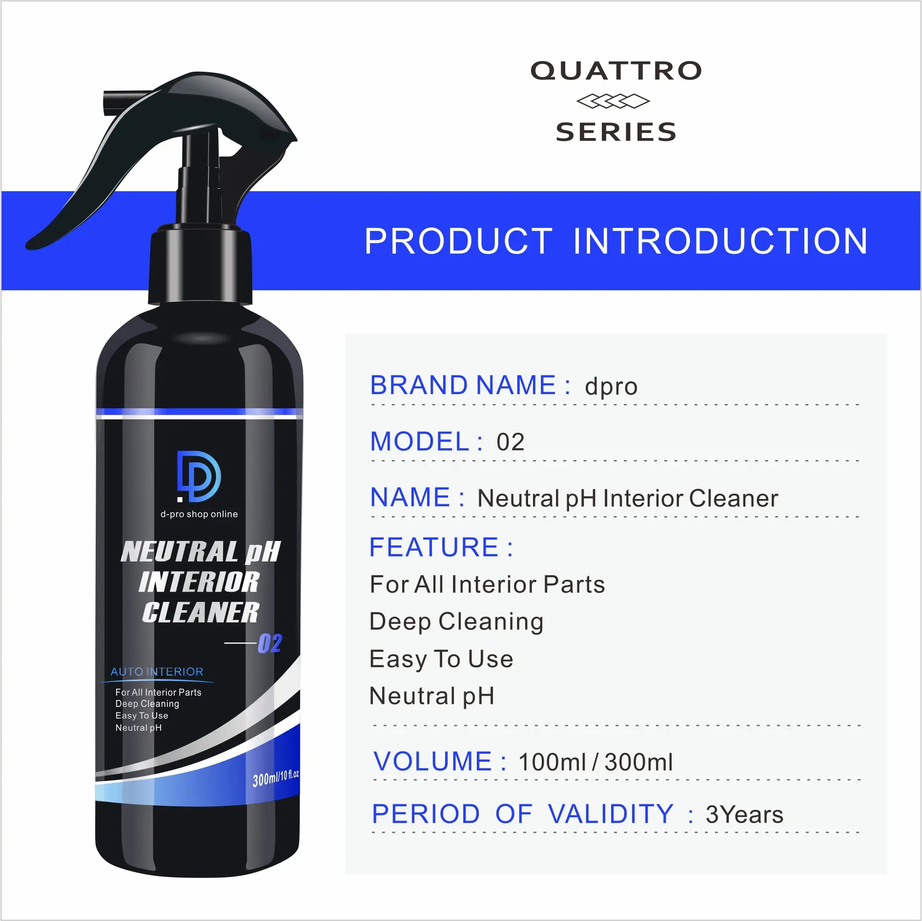 Car Interior Ceiling Carpet Leather Cleaning Agent Neutral