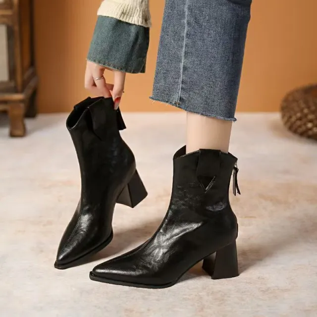 Retro Pointed toe Trendy And Cool All season Ankle Boots That Pair Effortlessly With Any Look Black - Shop at LoveMi