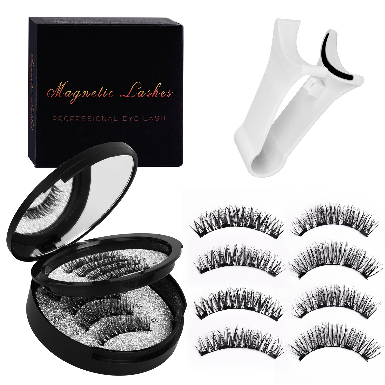 Women's Flat Hard Stem Magnetic False Eyelashes 5