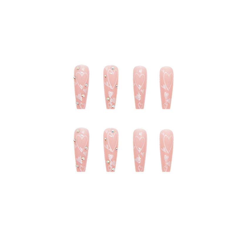Long Ballet Nail Love Diamond In The Debris 24 Pieces Gradient Nail Stickers