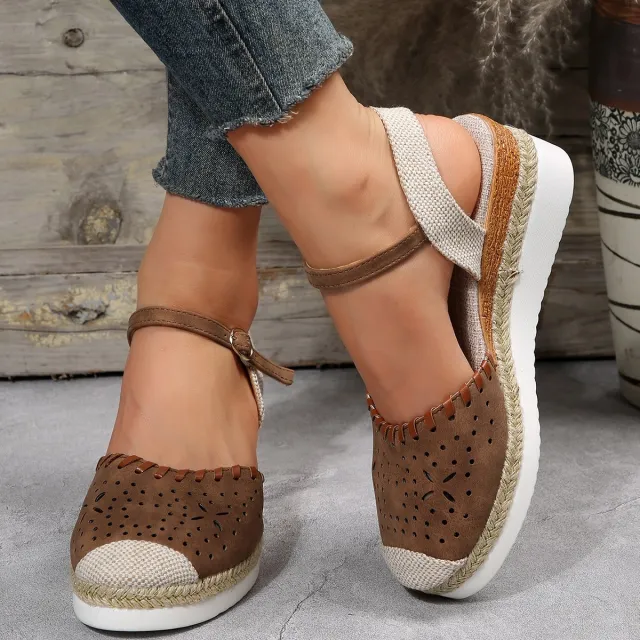 Women's Fashion Platform Casual Wedge Sandals Brown - Shop at LoveMi
