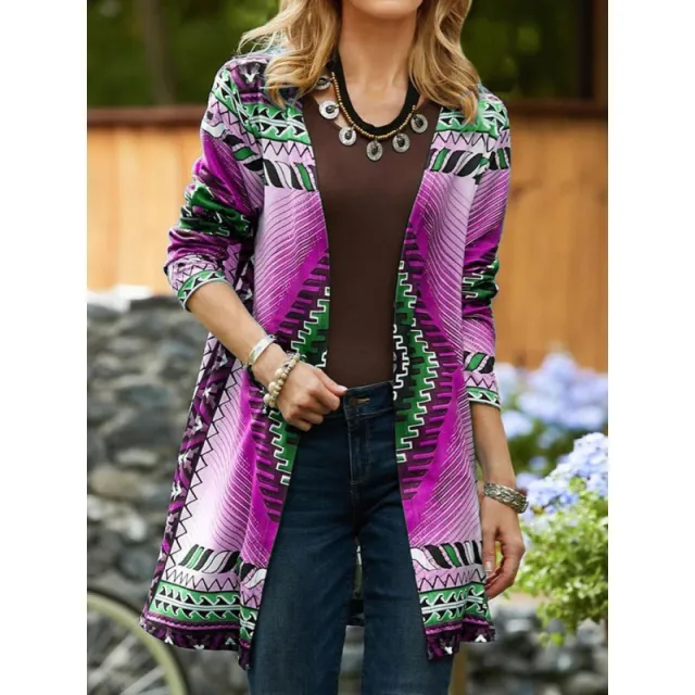 Women's Jacket Loose Printed Ethnic Style Knitted Cardigan G43Z1109 - Shop at LoveMi