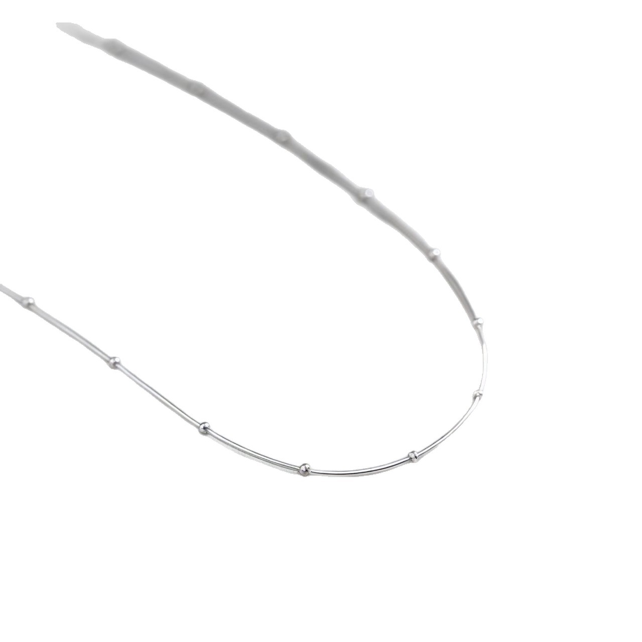 Snake Bone Round Bead Necklace Clavicle Chain