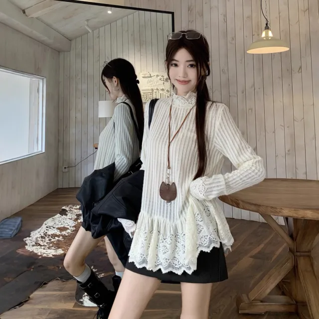 Niche All matching Youthful looking Bottoming Shirt Top White - Shop at LoveMi