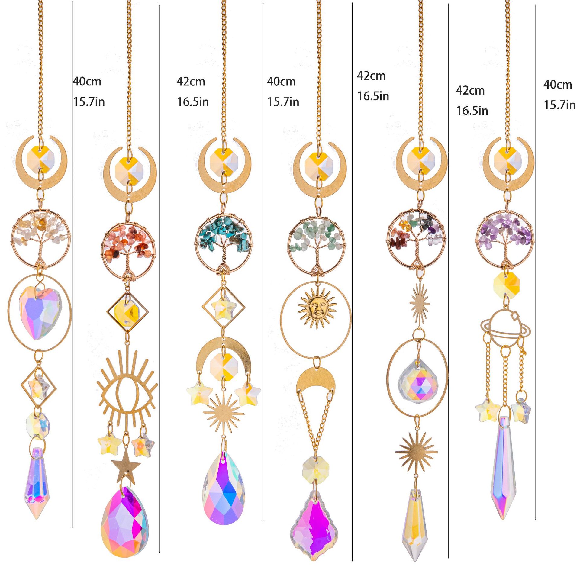 Title 4, Natural Gold Lucky Tree Crystal Sun Catcher Pen...