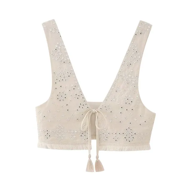 Fashion Women's Embroidered Short Vest As Shown In The Picture - Shop at LoveMi