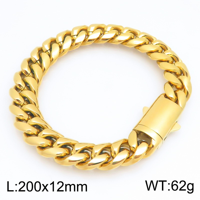 Fashionable And Minimalist Round-polished Cuban-link Bracelet For Men And Women