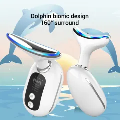 Neck Beauty Instrument Household Face Inductive Therapeutical Instrument Lifting Light Lines Neck Skin Rejuvenation Colour Light Micro Current - White - View 1