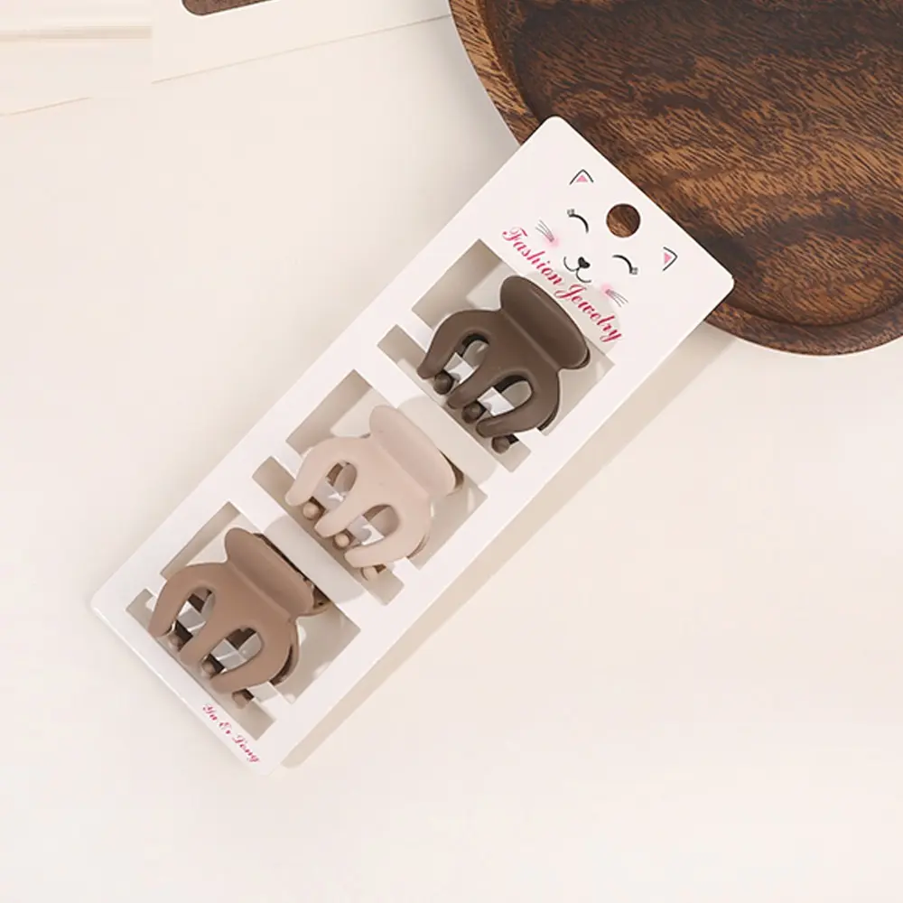 Coffee Color Series Three-piece Set Barrettes Updo