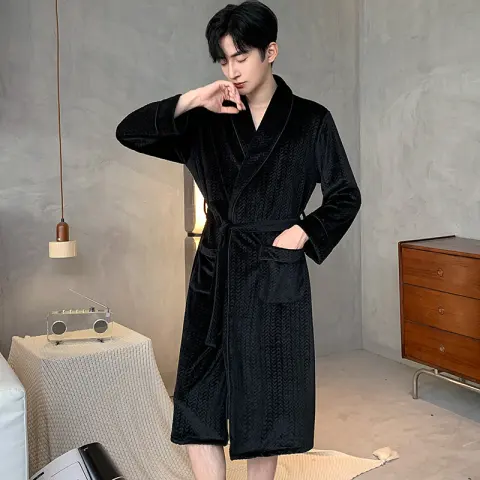 Double-sided Velvet Extra-thick Island Bathrobe