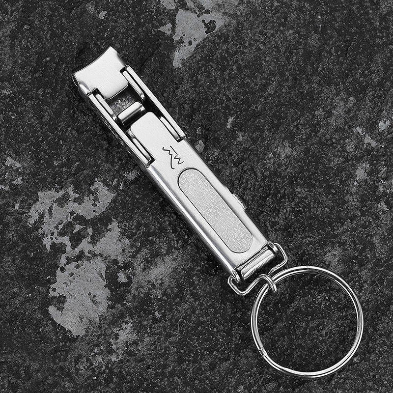 Stainless Steel Folding Nail Clippers With Keychain