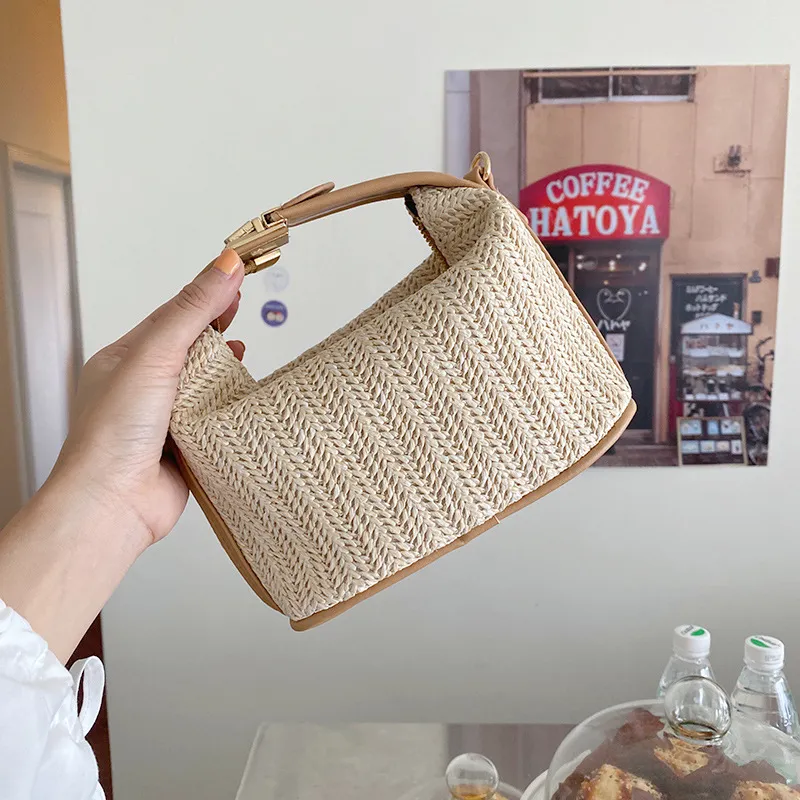 Straw Woven Small Bag Casual Women's Bag Portable - Woven Bag