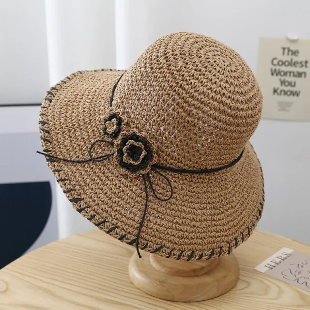 Women's Summer UV Protection Foldable Straw Hat Khaki - Shop at LoveMi