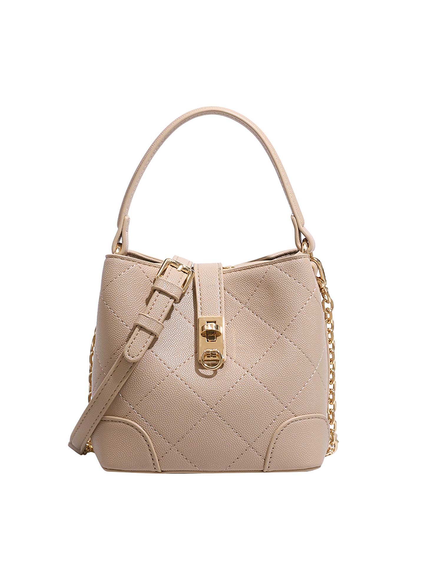 Women's Mini Diamond-Quilted Bucket Bag