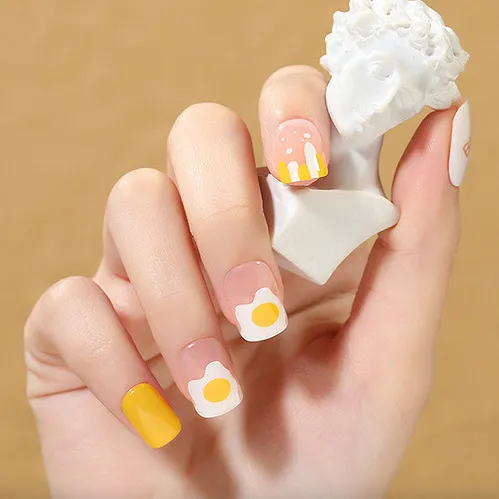 Almond Wear Nail Simple Frosted Glossy Fake Nail Tip Cdmj3498 - Shop at LoveMi