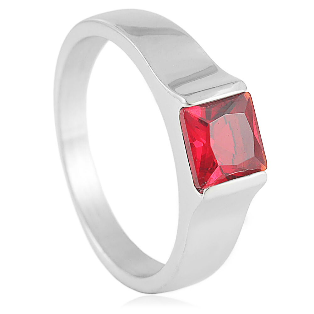 Personality Stainless Steel Diamond Polygon Ring
