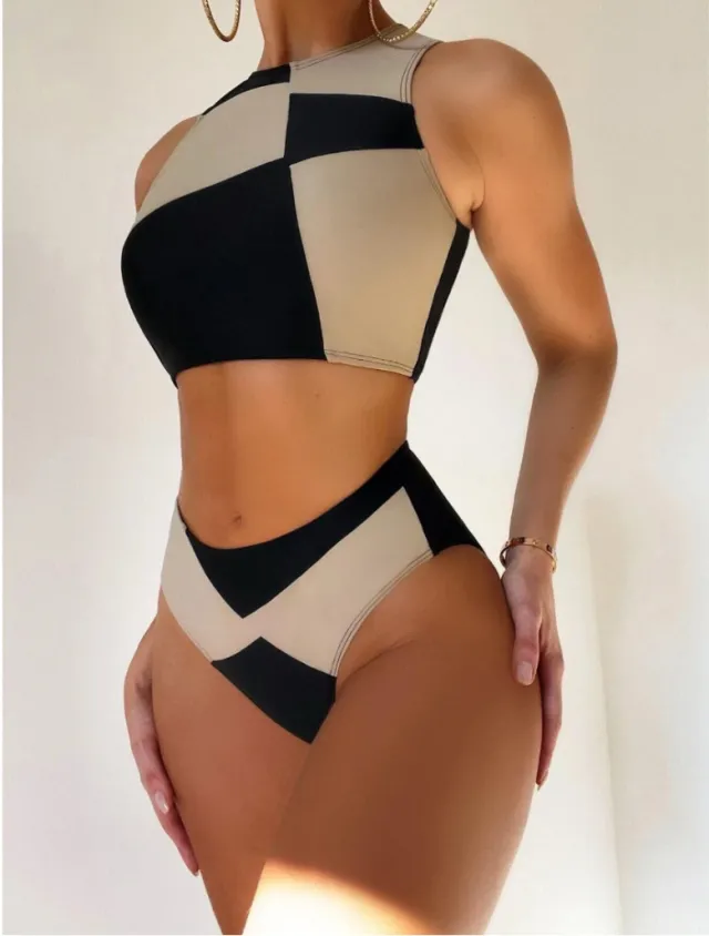 High Waist Bikini Slimming Swimwear Vacation Ladies Skin Color - Shop at LoveMi