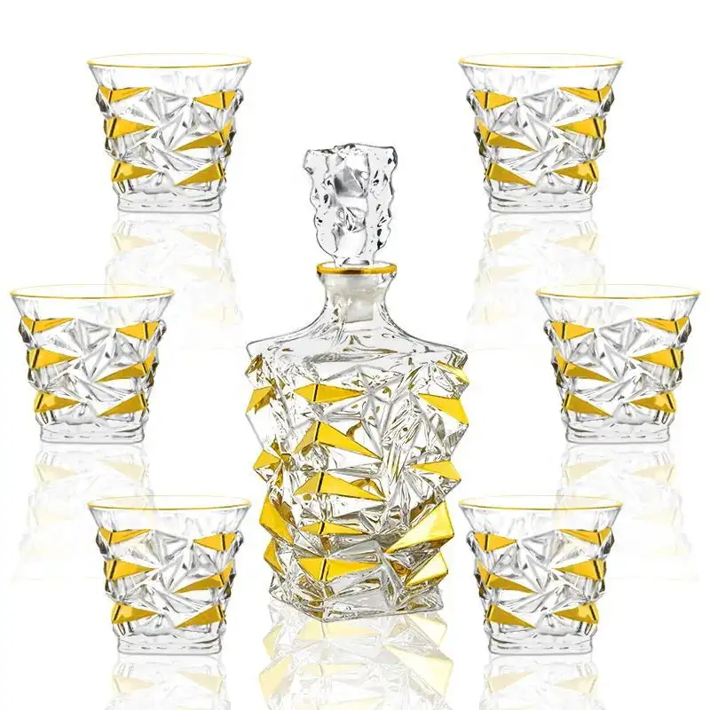 Glass Bottle Wine Glass Household Whiskey Shot Glass Shot Glass Wine Set Suit