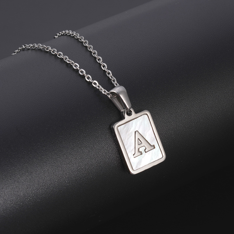 European And American Simple Stainless Steel Letter Necklace For Women