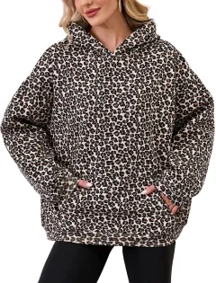 Women's Fashionable Printed Camouflage Maple Leaf Hoodie Top - L2591158-Xl - View 1