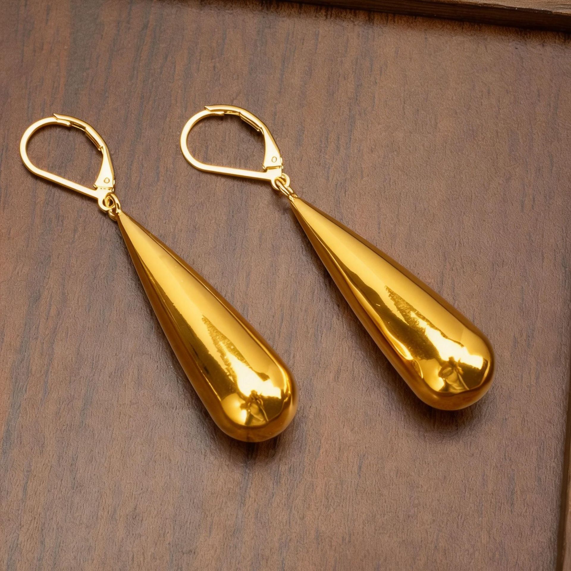 A Pair Of Long Teardrop-shaped Earrings For Women