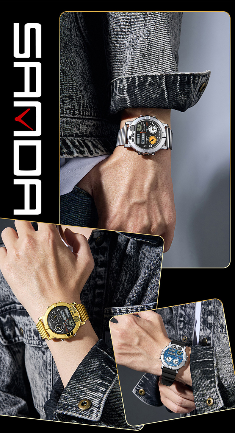 Sanda 3371 Analog Digital Sports watch for Men