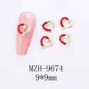 Glass New Year Nail Ornament Red Bow Accessories view 17