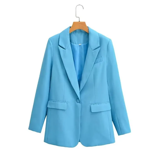 European And American Bag Buckle 3 color Suit Coat Suit Sky Blue - Shop at LoveMi