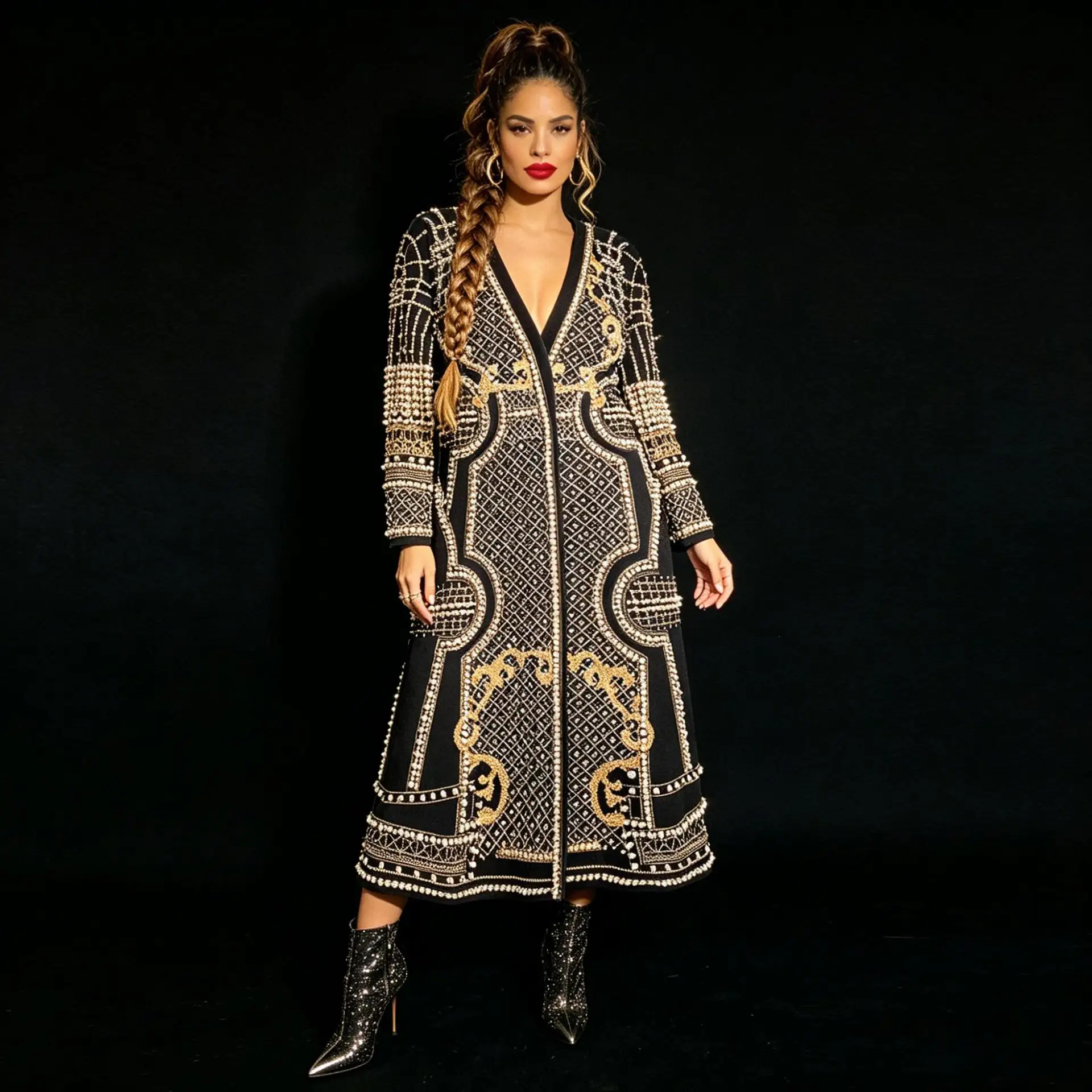 Womens Long Suit-Style Trench Coat