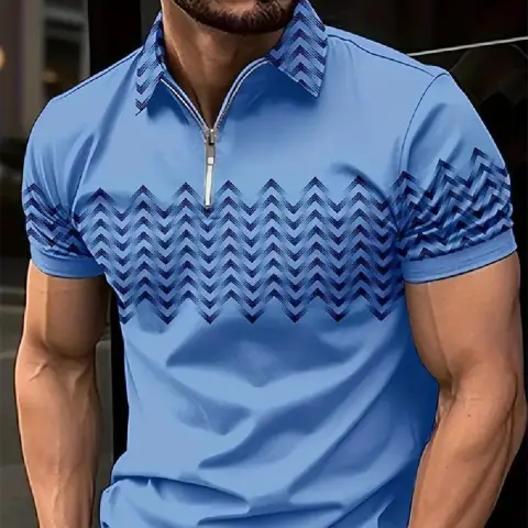 Printed Golf Shirt for Men