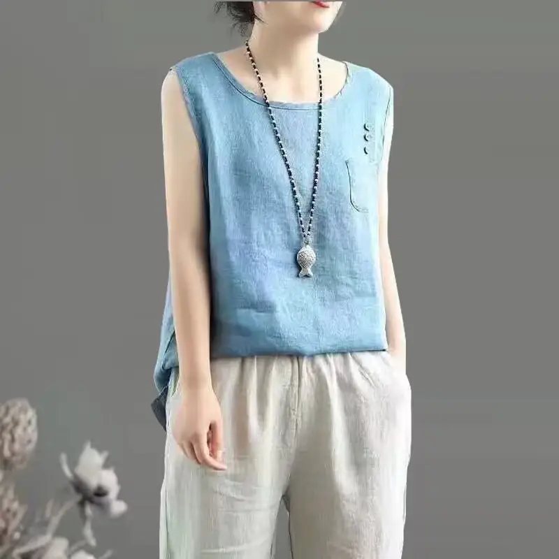 Seamless Slimming Sleeveless Round-neck Versatile Vest