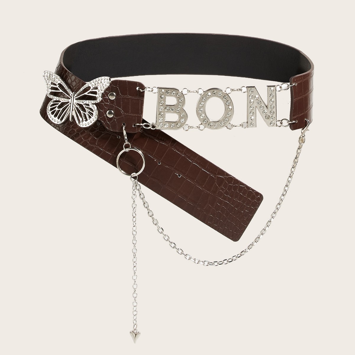 American Retro Decoration Butterfly Drill Buckle Personality Belt