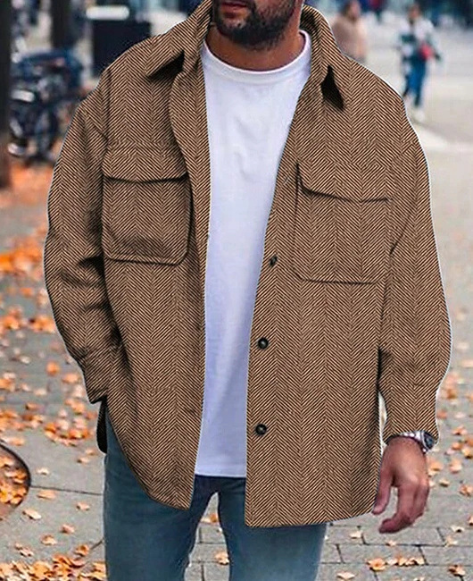 Coat Men Polo Collar Top Men Fashion Work Clothes - Bild 7 von 10