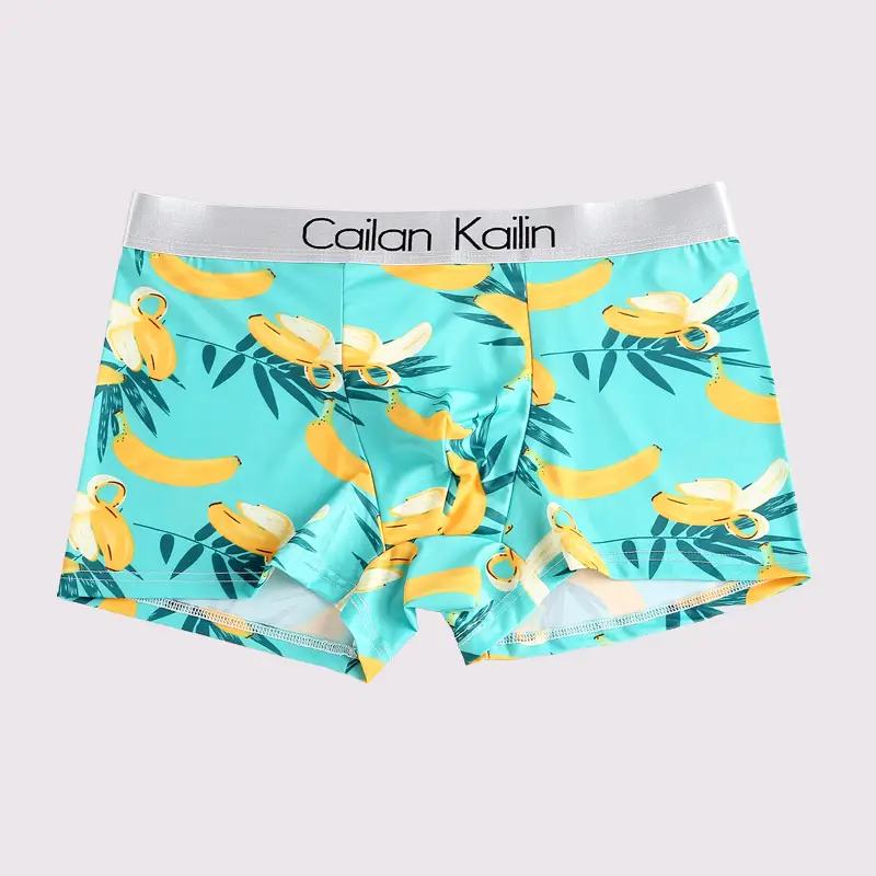 Men's Ice Silk Printed Loose And Cute Cartoon Underwear