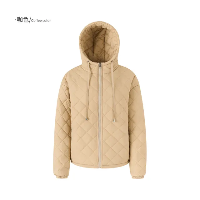Women's Hooded Cotton padded Clothes Short Autumn And Winter Cold resistant Coffee - Shop at LoveMi