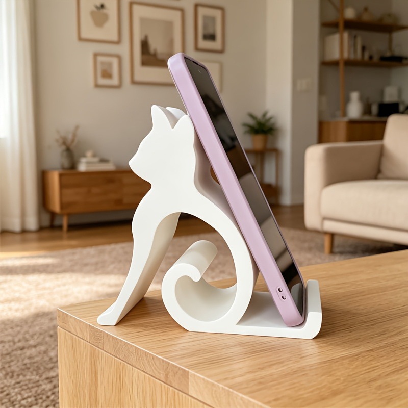 Cute Kitten Phone Stand Desk Decoration 4