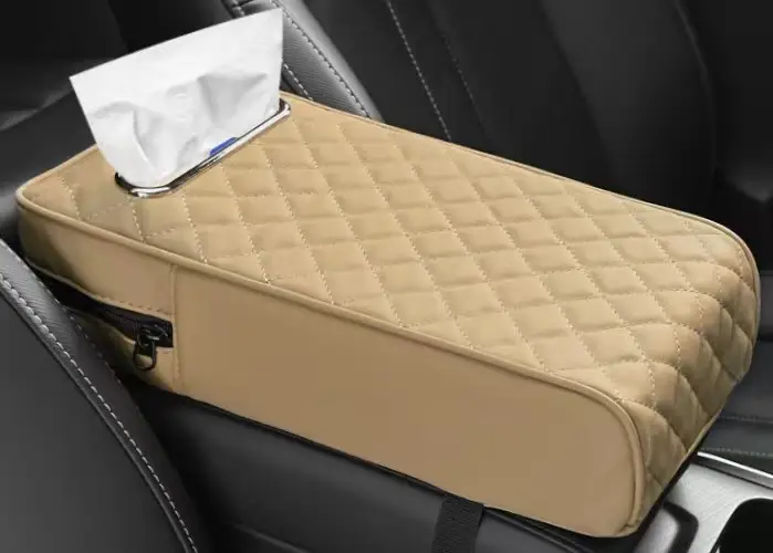 Universal Car Armrest Box Cushion and Tissue Holder Pad