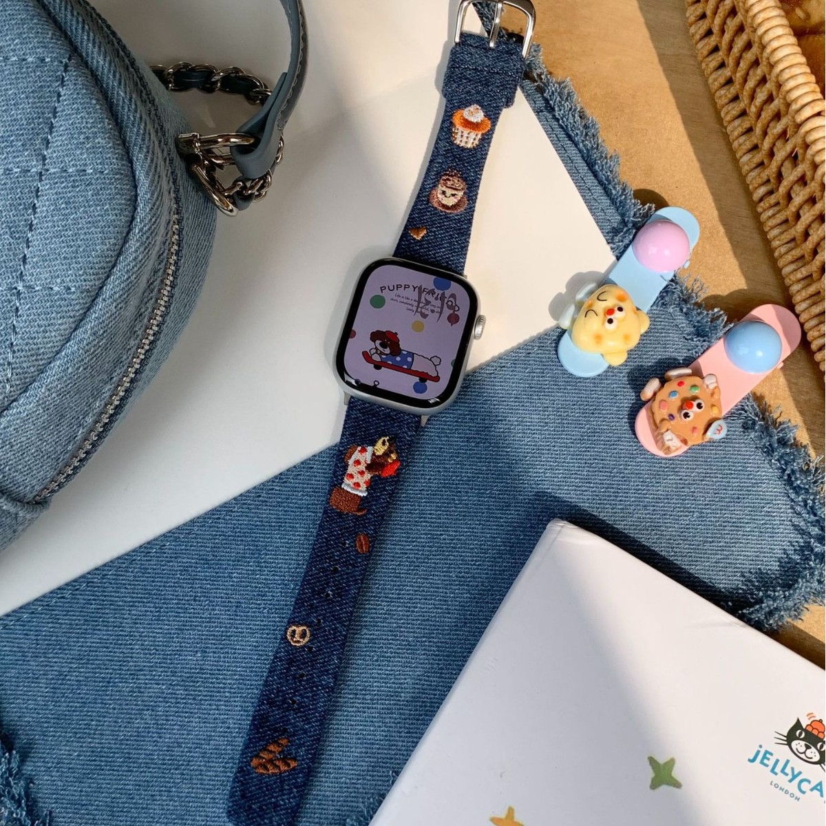 Retro-style Denim Loafers With A Puppy Watch Strap 2