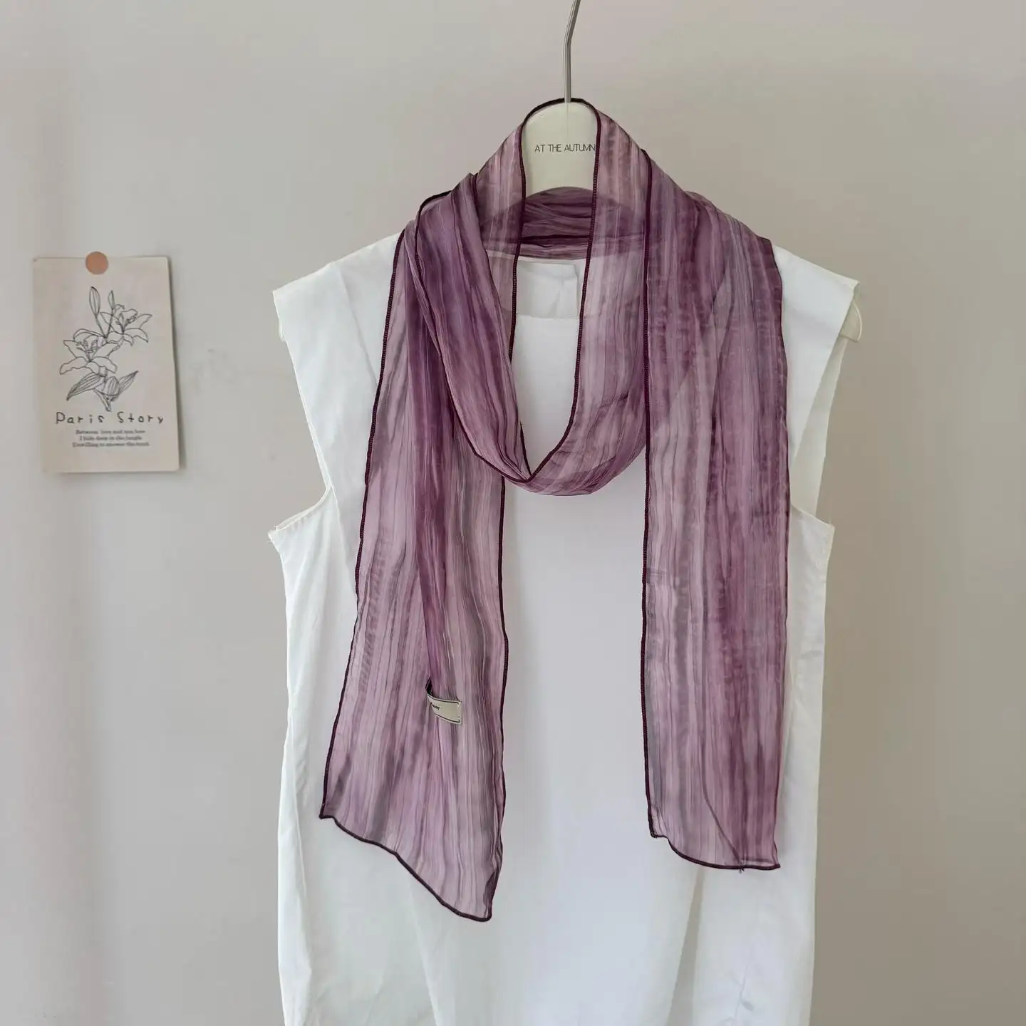 Vintage Ombre Long Silk Scarf
