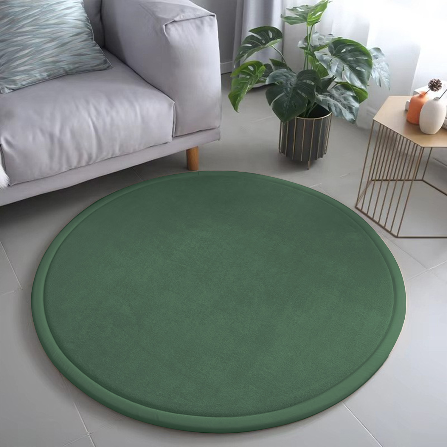 Round Japanese-style Minimalist Shatter-resistant Thick Tatami Floor Mat 3