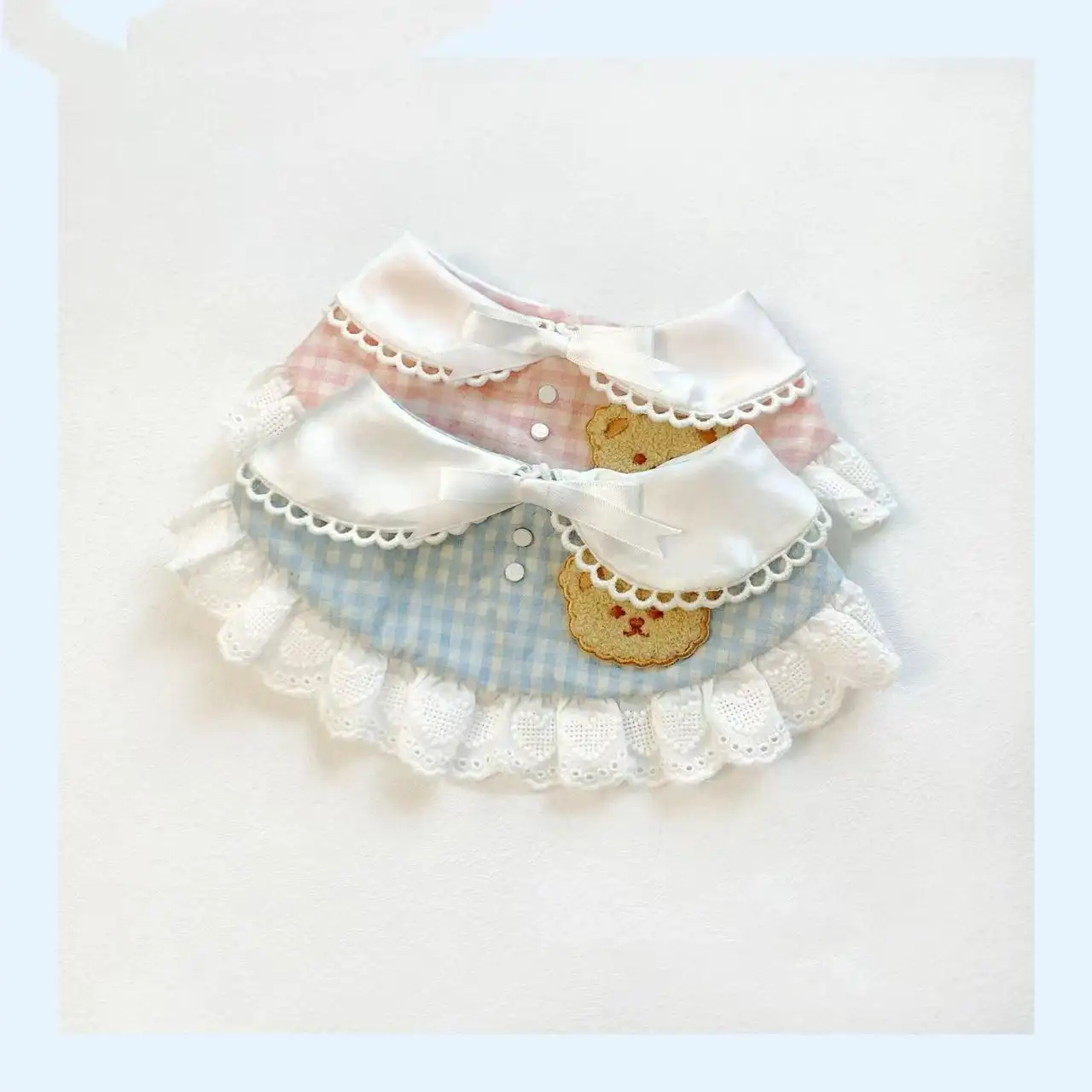 Cute Cat And Dog Bibs Pet Lace Fabric