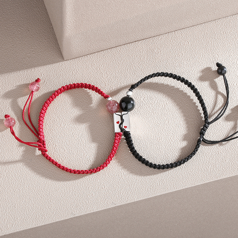 Creative Stitching Niche Obsidian Bracelet