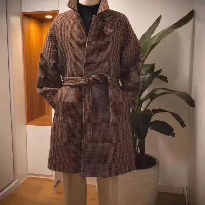 Coat Retro Gentleman Men's Clothing Wool Overcoat