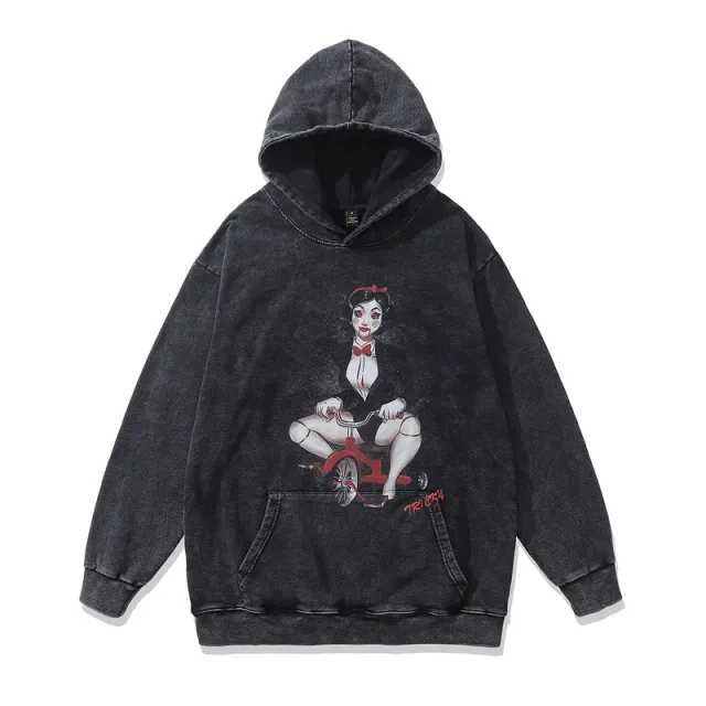 Retro Loose Hip Hop Terry Coat Hooded Sweater Slm27 Xl - Shop at LoveMi