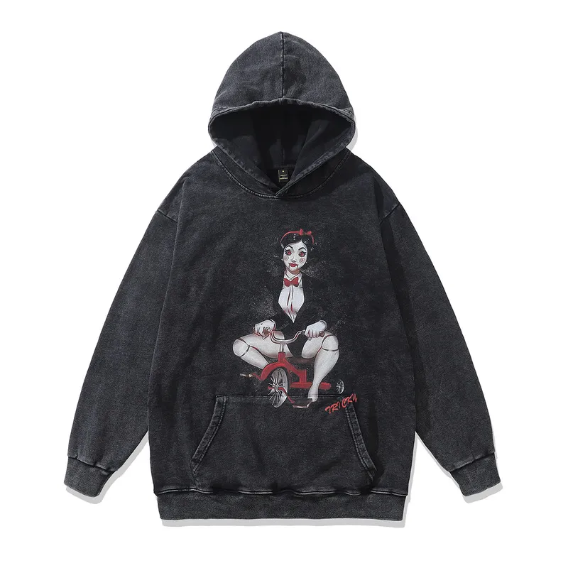 Retro Loose Hip Hop Terry Coat Hooded Sweater - Slm27-Xl