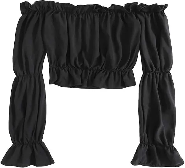 Women's Crop Top With Tube Neckline Black - Shop at LoveMi