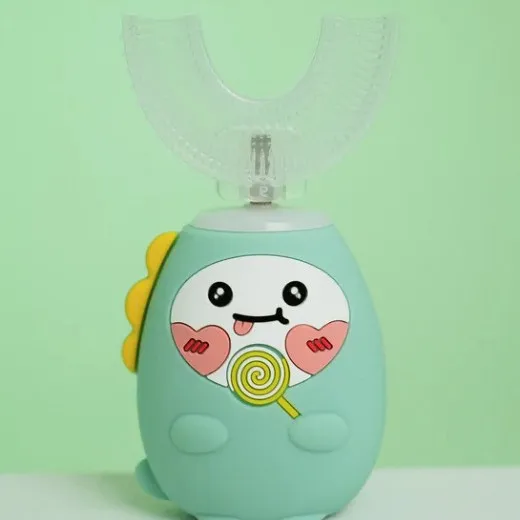 U shaped Children's Electric U shaped Silicone Soft Bristles Toothbrush Green - Shop at LoveMi