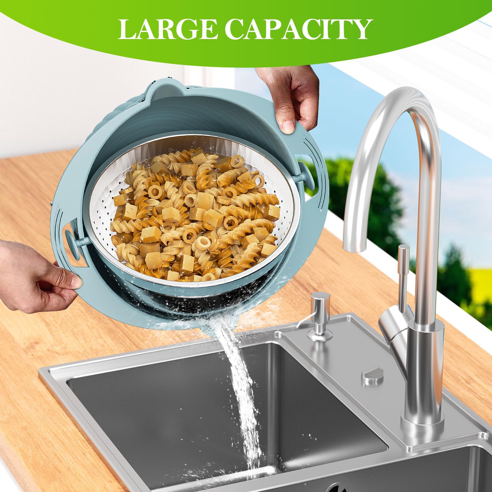 Household Rotatable Double-layer Vegetable Washing And Draining Basket - Image 11