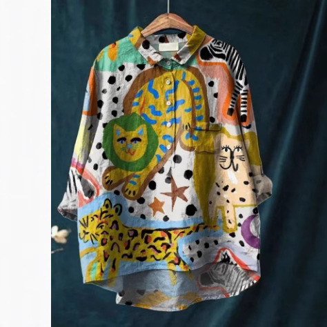 Fashion Personality Hawaiian Style Shirt Women's Top